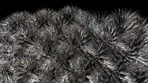 Abstract Digital Monochrome Grass Particles Formation Animated Background Stock-Footage 280796637