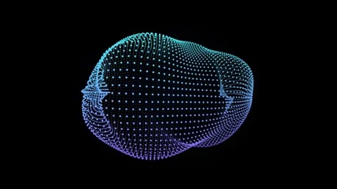 Abstract Digital Morphing Sphere with Glowing Dots Stock Footage 340118211