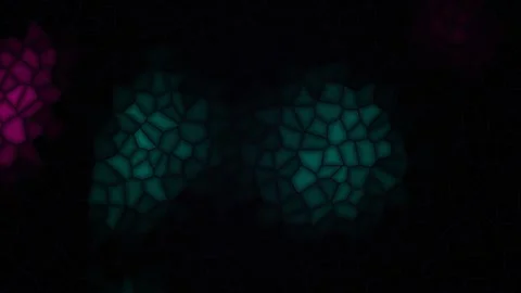 Abstract Digital Mosaic Background with Glowing Teal and Magenta Lights 動画素材 344590257