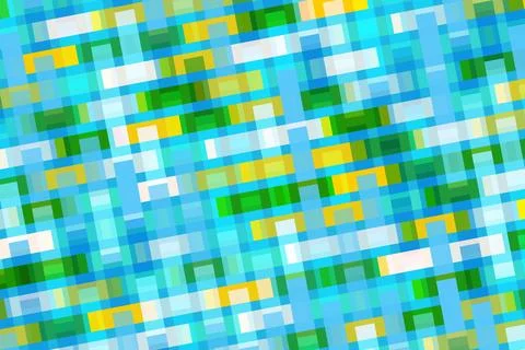 Abstract digital mosaic pattern with blue green yellow colors 库存插图