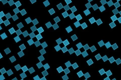Abstract digital mosaic pattern with blue and green squares イラスト素材