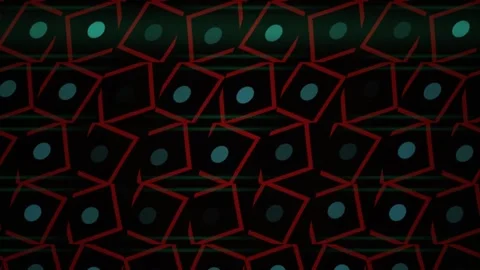 Abstract Digital Motion Background Featuring Pulsing Geometric Red Frames a.. Stock Footage 340506347