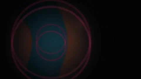 Abstract Digital Motion Background Featuring Glowing Red Concentric Circles.. Stock Footage 341784539