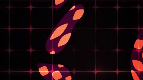 Abstract Digital Motion Background Featuring Pulsing Neon Shapes and Geomet.. Stock Footage 341784780