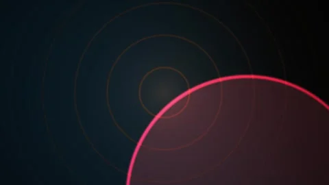 Abstract Digital Motion Background Featuring Glowing Red Circular Elements .. Video stock 341799471