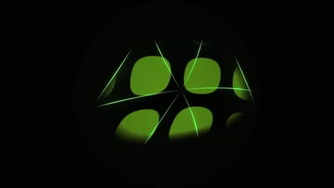 Abstract Digital Motion Background with Glowing Green Geometric Patterns an.. Stock Footage 340506926