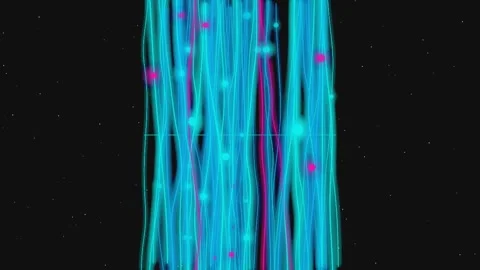 Abstract digital motion background with glowing fiber optic data streams in.. Stock Footage 340905397