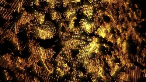 Abstract digital motion background loop gold Stock Footage 82286089
