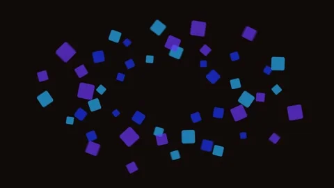 Abstract digital motion background with vibrant blue and purple rounded squ.. 動画素材 343695209