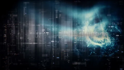 Abstract Digital Motion Background for VR and Sci-Fi Tech Concepts Stock Footage 313112139