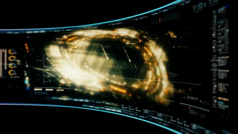 Abstract Digital Motion Background for VR and Sci-Fi Tech Concepts Vídeos de archivo 347698872