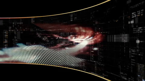 Abstract Digital Motion Background for VR and Sci-Fi Tech Concepts Stock-Footage 347698950
