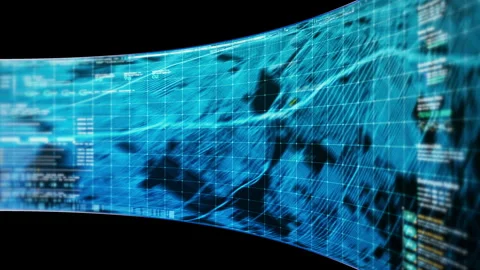 Abstract Digital Motion Background for VR and Sci-Fi Tech Concepts Stockbeeldmateriaal 347699332