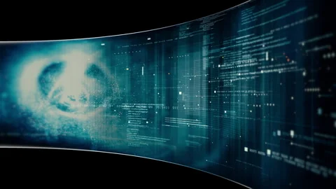 Abstract Digital Motion Background for VR and Sci-Fi Tech Concepts Stock Footage 347699356