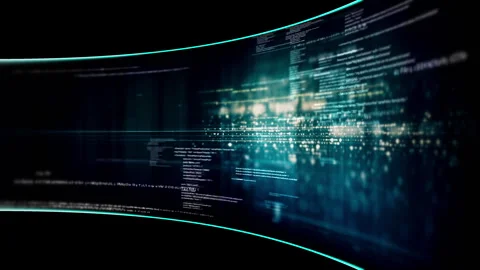 Abstract Digital Motion Background for VR and Sci-Fi Tech Concepts Stockbeeldmateriaal 347699364