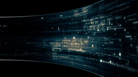 Abstract Digital Motion Background for VR and Sci-Fi Tech Concepts Stock Footage 347699495