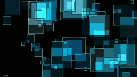Abstract digital motion of geometric square shape on the dark background. Stock Footage 201336720