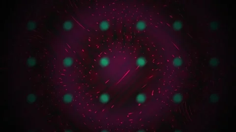 Abstract Digital Motion Graphic Background with Green Dots and Red Circuitr.. Stock Footage 343686353