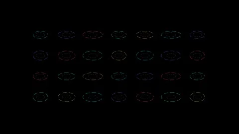 Abstract digital motion graphic grid with glowing colorful dashed rotating .. Stock Footage 348220718