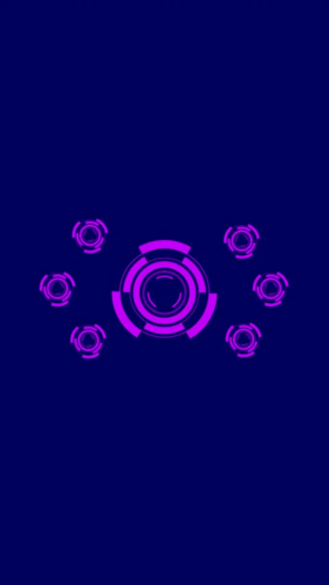 Abstract digital motion graphics featuring purple glowing circular hud inte.. Vídeo Stock 338039417