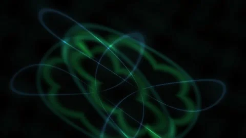 Abstract Digital Motion Graphics Featuring Glowing Green Flower Patterns an.. Stock Footage 340507891
