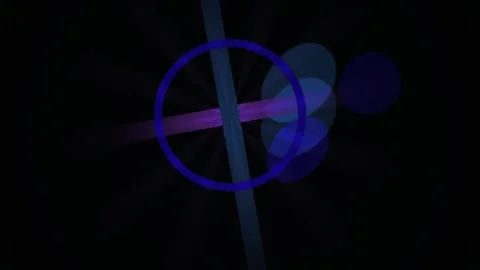 Abstract Digital Motion Graphics Featuring Rotating Geometric Shapes and Gl.. Stock Footage 340508444