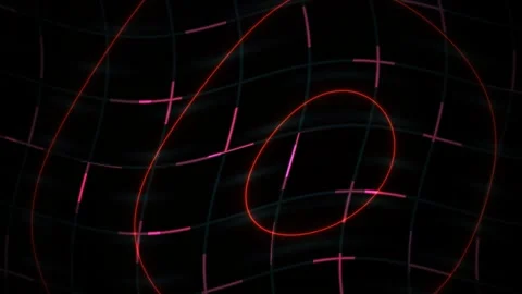 Abstract Digital Motion Graphics Featuring Glowing Red Geometric Patterns a.. Stock Footage 340508503