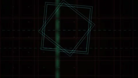 Abstract Digital Motion Graphics Featuring Rotating Geometric Square Frames.. Stock Footage 340508526