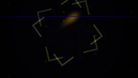 Abstract Digital Motion Graphics Featuring Rotating Geometric Frames and Gl.. Video stock 341785463