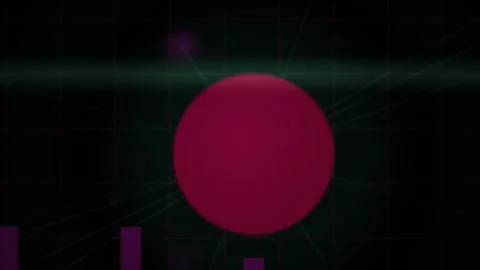 Abstract Digital Motion Graphics Featuring Pulsing Red Sphere and Geometric.. Stock Footage 341785471