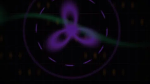 Abstract Digital Motion Graphics Featuring Pulsing Purple Geometric Shapes .. Stock Footage 341785482