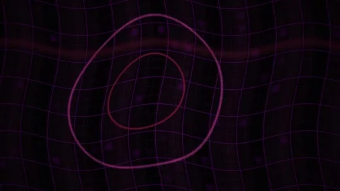 Abstract Digital Motion Graphics Featuring Pulsing Neon Circles and Dark Gr.. Stock Footage 341785520