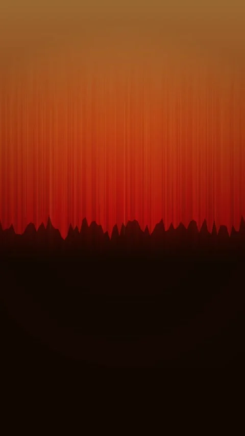 Abstract Digital Mountain Landscape with Red Orange Sunset Gradient Stock Footage 340410662