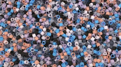 Abstract digital multicolored background with heap of tiny tubes Stock Illustration
