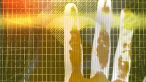 Abstract Digital Neon Hand Touch Interface Background 库存影片 332932415
