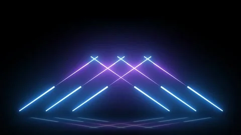 Abstract Digital Neon Light Beams and Laser Streaks | Sci-Fi Motion 4K 動画素材 304949638