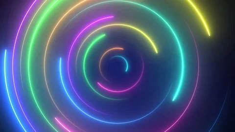 Abstract digital neon lines background Stock Footage 158051847