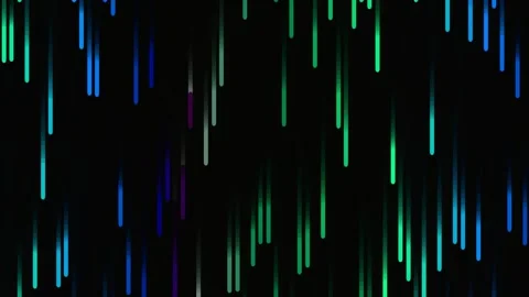 Abstract digital neon lines falling pattern on black screen Stock Footage 342161053