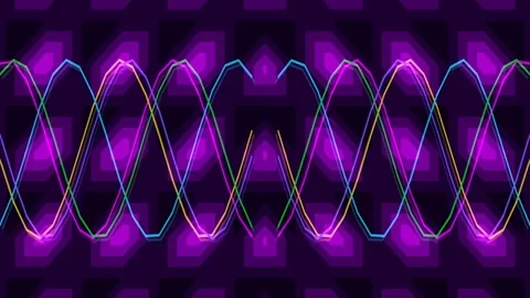 Abstract digital neon sine wave equalizer graphic background animation Stock Footage 336770891