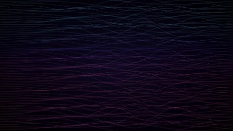 Abstract digital neon waves and particles on dark background Stock Footage 335936502