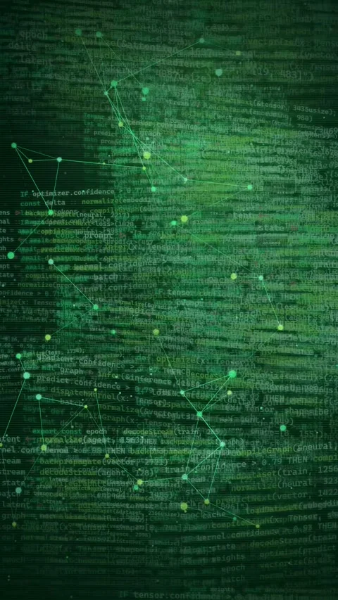 Abstract Digital Network and Green Programming Code Background 動画素材 335342695