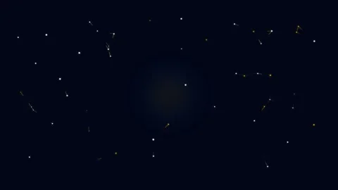 Abstract Digital Network Animation with Floating Glowing Particles Stock Footage 347894863