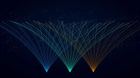 Abstract Digital Network Animation with Glowing Lines in 4K Stock Footage 344512449