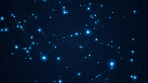 Abstract Digital Network Animation with Glowing Nodes and Lines 動画素材 344513981