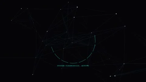Abstract digital network animation with glowing nodes and lines 動画素材 344752212
