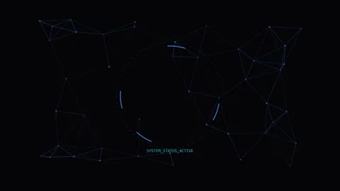 Abstract digital network animation with glowing blue nodes 動画素材 344752233