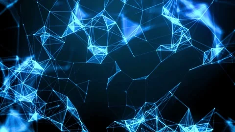 Abstract Digital Network Animation With Glowing Blue Plexus Lines And Movin.. Stock Footage 347148664
