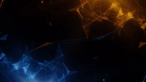 Abstract digital network background with blue and orange connections 스톡 동영상 343820803