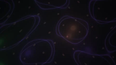 Abstract Digital Network Background Featuring Glowing Nodes and Flowing Pur.. Stock Footage 344715262