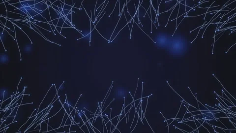 Abstract digital network background with floating glowing particles in moti.. Stock Footage 340852581
